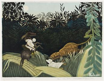 HENRI ROUSSEAU (AFTER) La Chasse au Tigre.